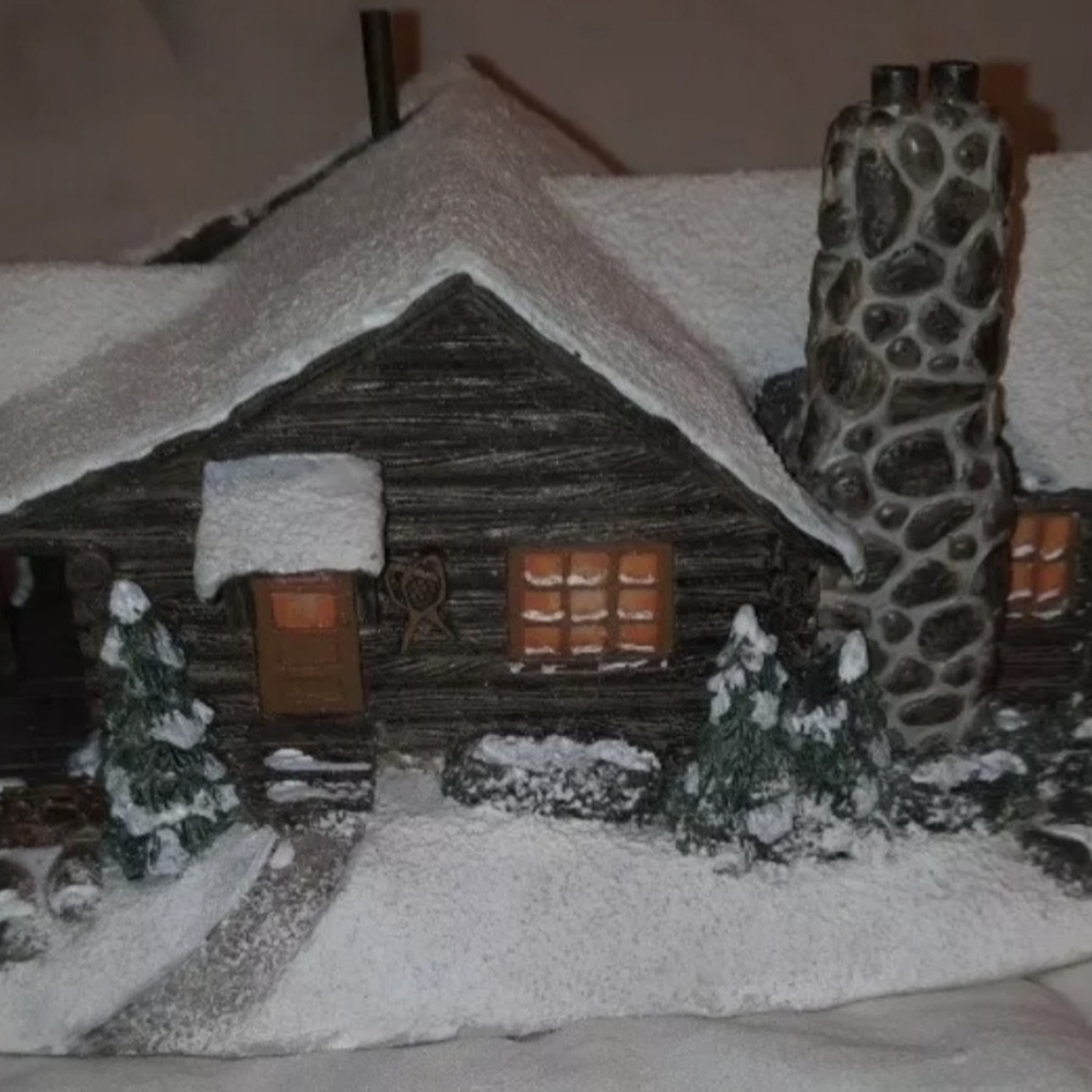 Terry Redlin Cabin Sculpture Evening With Friends 7837 Hadley Collection 1996